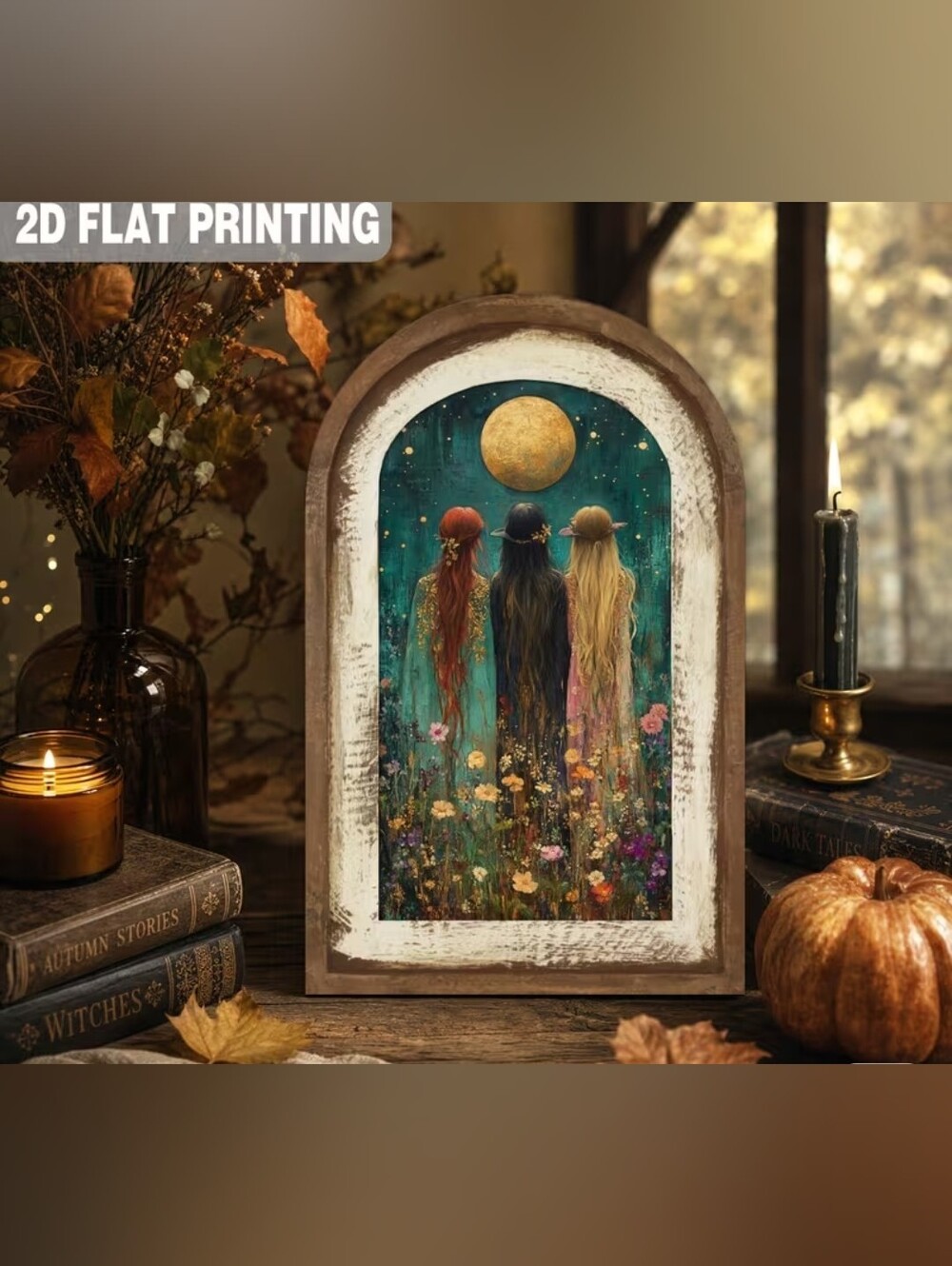 Mystic Maiden Trio Wall Art Print - Teal & Earth Tones